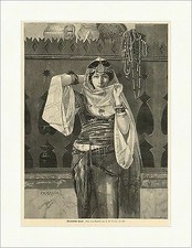 Orientalische Braut Bredt Trachten Kostüm Ketten Schleier Holzstich E 14572
