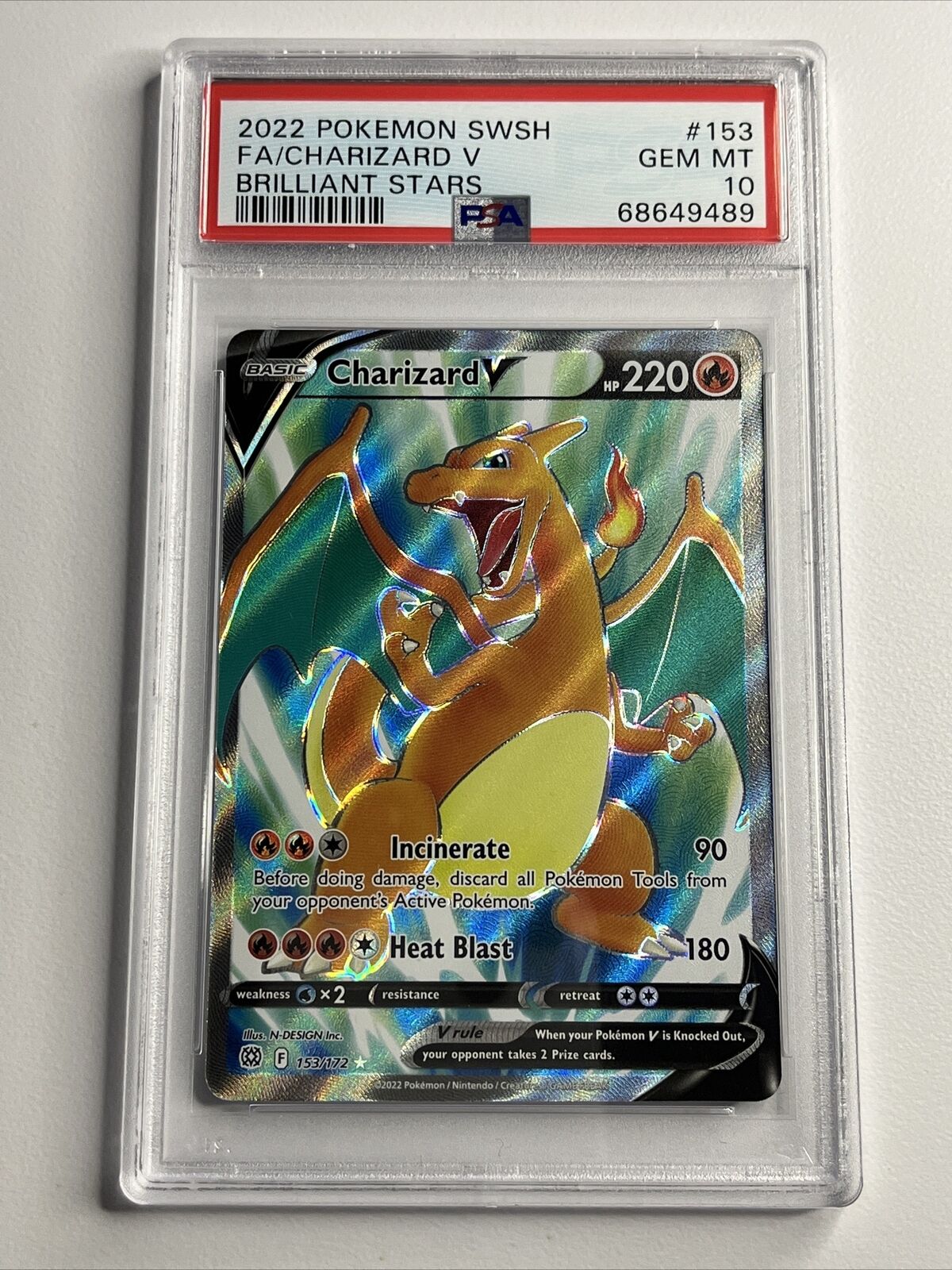 2022 pokemon Charizard V # 153/172 pack fresh brand new very nice