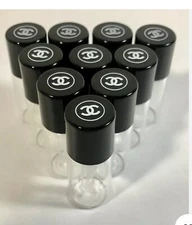 10 X Chanel Empty Glass Travel Size Makeup Sample Dram Jars Bottles