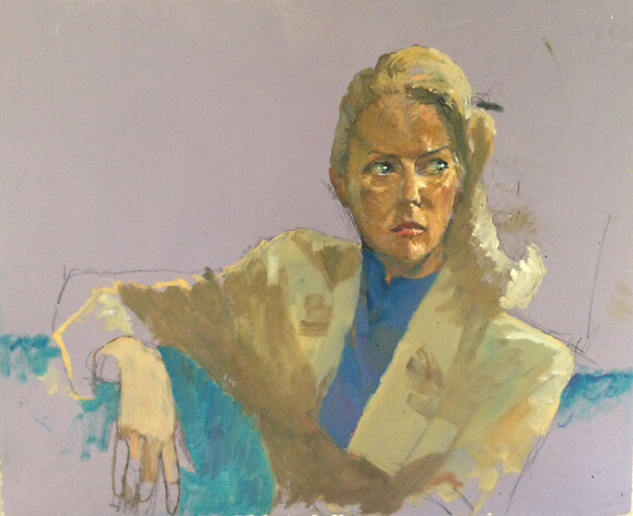 Original Acrylic Portrait of a Business Woman on Panel