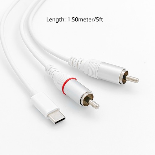 Cable convertidor conector USB tipo C a RCA blanco de 1,5 m ft para ipad pro, galaxy | eBay