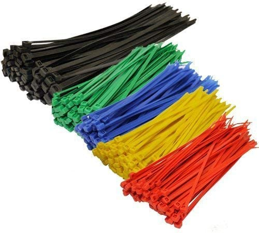 Assorted Color Nylon Self-Locking Cable Zip Ties 250-Piece Set