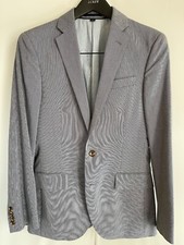 J.Crew NWT Ludlow suit jacket in micro stripe Italian cotton Blue Size 34S E7547