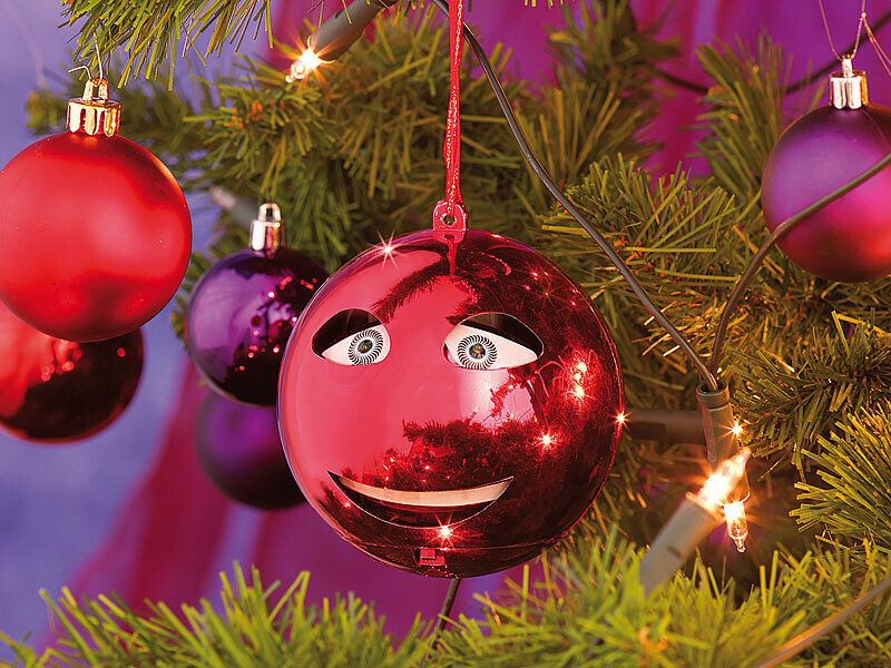 Boule de Noël chantante rouge Infactory suspension sonore animée pour décoration intérieure
