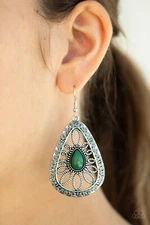 Paparazzi Jewelry - Floral Frill Green Earring