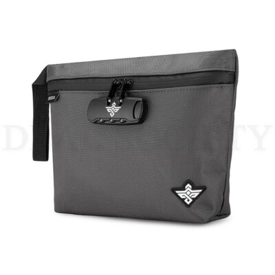 Erozul Orion 11'' Money Bag w Combination Lock & Odor Control Technology Graphite
