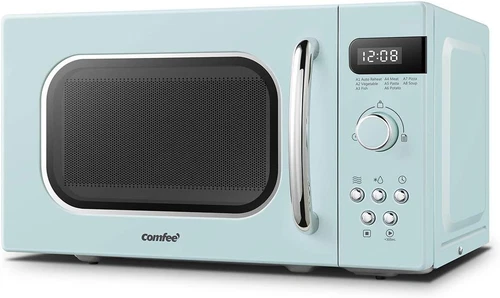 COMFEE' Retro Style 800 W 20 L Microwave Oven with 8 Auto Menus, 5 Cooking Power