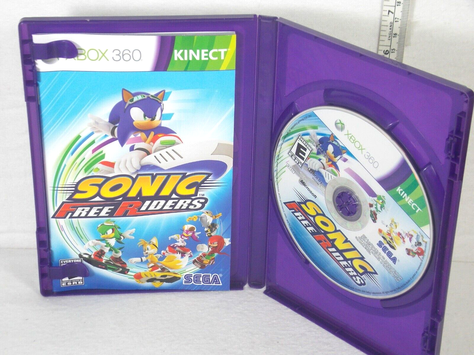 Sonic Free Riders Microsoft Xbox 360 Kinect Game Complete in box with  Manual