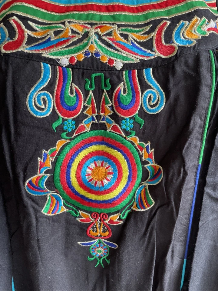 Ladli  Women’sBlack dress  Boho Gypsy Embroidery Soft Cotton  Size 32 Women’s Foto 3 de 4