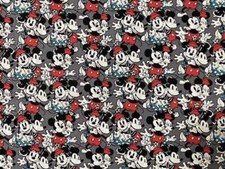 Disney Mickey Mouse Vintage Love Cotton Fabric