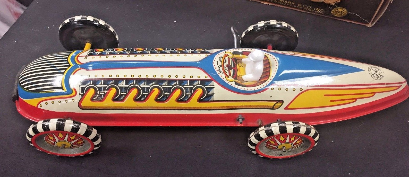 MARX TIN SUPER STREAMLINE INDY RACE CAR 16" EXC W/BOX | eBay