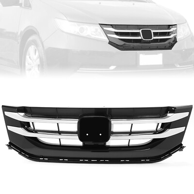 YLT Auto Front Bumper Upper Mesh Grille – Glossy Black For 2014-2017 Honda Odyssey EX LX