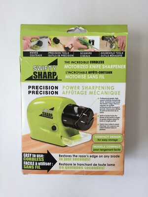 SWIFTY SHARP Cordless Motorized Knife Sharpener. Compact Design