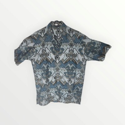 Bangsawan Batik Style Shirt 4L Aztec Vintage Multi Color & Pattern 2 Pocket 