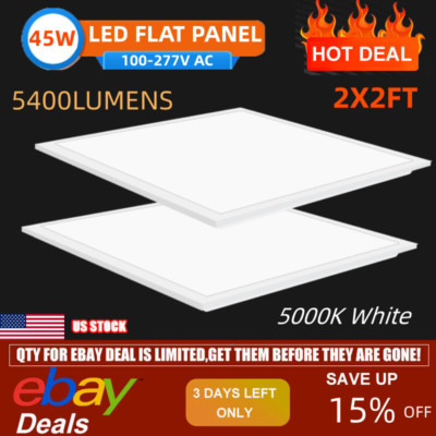 2-8pcs 2X2FT LED Panel Light 45W Drop Ceiling Troffer Flat Fixtures Home Lights