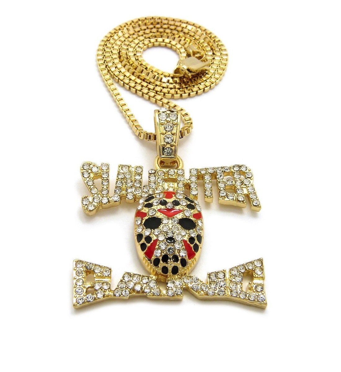 ICED BLING 21 & SLAUGHTER GANG & SAVAGE PENDANT HIP HOP 4 NECKLACE