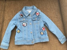 Disney Minnie Mouse Tutu Couture Girls Denim Jean Jacket with patches Size 4T