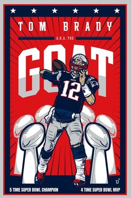 365818 Tom Brady 5 Champion 4 Time Super Bowl MVP GOAT Art Print Poster