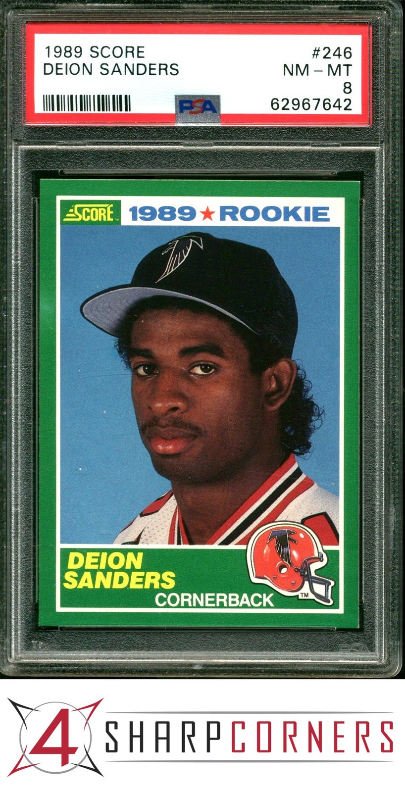 1989 SCORE #246 DEION SANDERS RC FALCONS HOF PSA 8