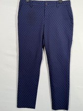 Tommy Hilfiger Women's Pants 8 34x28 in Blue Textured Taper Ankle Logo Comfort