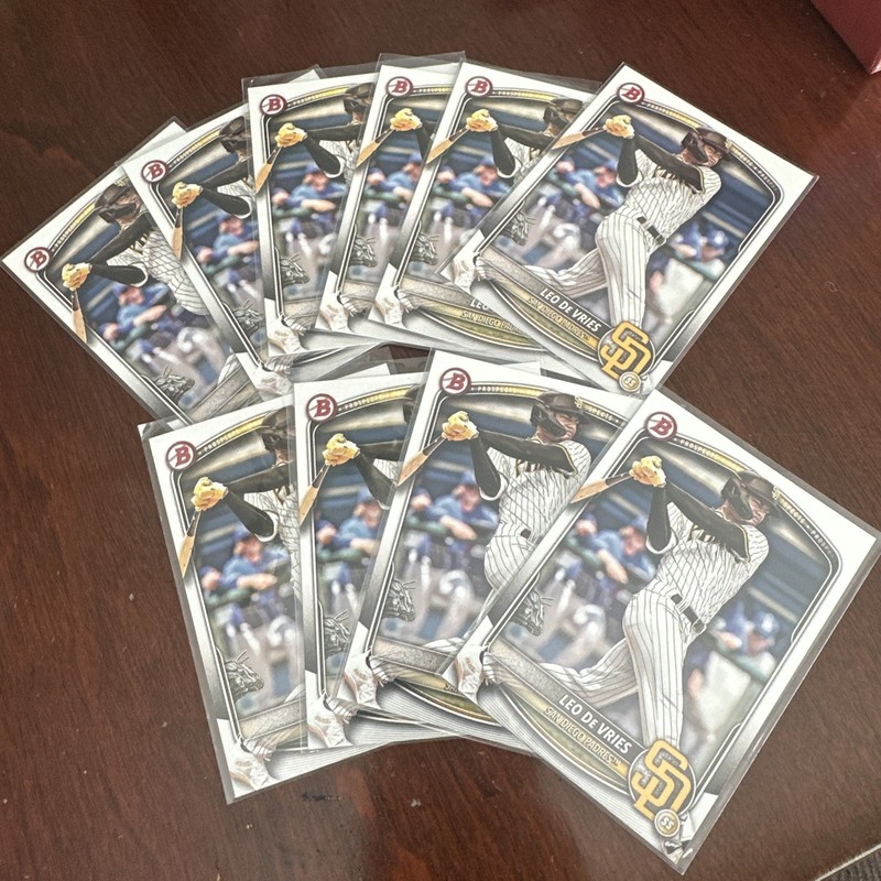 (10) 2025 Bowman Paper Leo De Vries Card Lot Oakland Athletics Rookie RC #BP-59