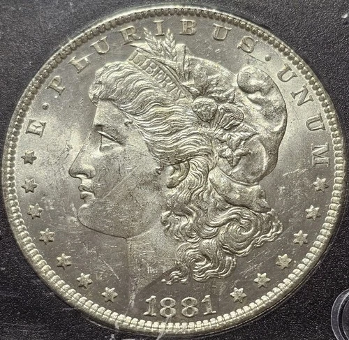 A 1881 O Morgan Silver Dollar. Fresh BU