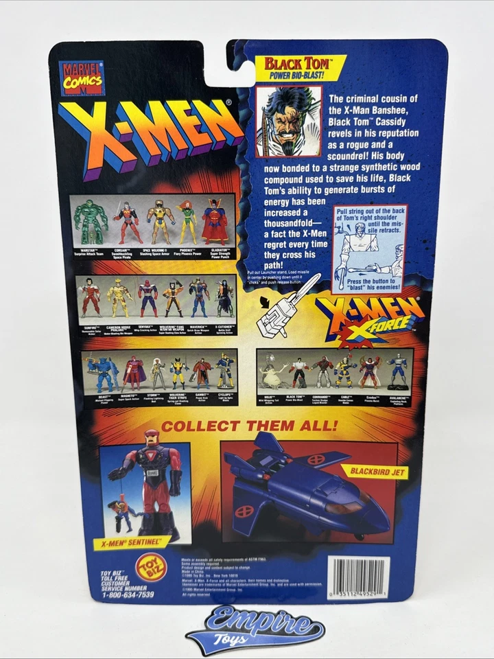 Figura de acción ToyBiz 1995 X-Men X-Force Black Tom Marvel Comics MOSC SELLADA Foto 2 de 2