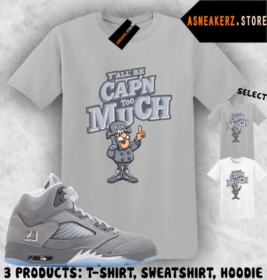 #ad #ad Shirt Match AJ 5 Wolf Grey 2026 Sneaker Matching Tee Sneakerhead Captain T Shirt $29.89