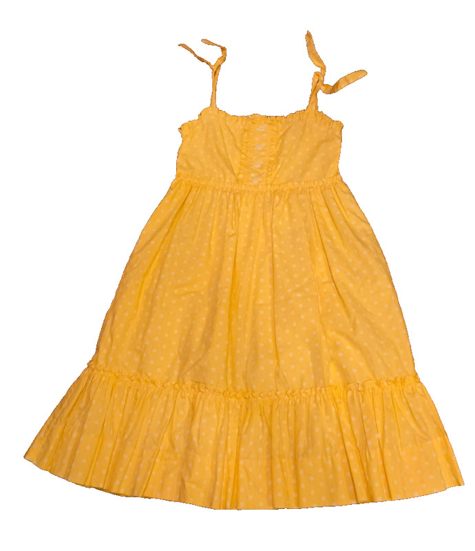 STRASBURG Yellow Polka Dot Sleeveless Sundress Girls Sz 10Y Excellent Condition