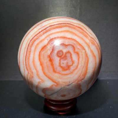 512g  Natural red stripe agate sphere Crystal Ball Madagascar mineral