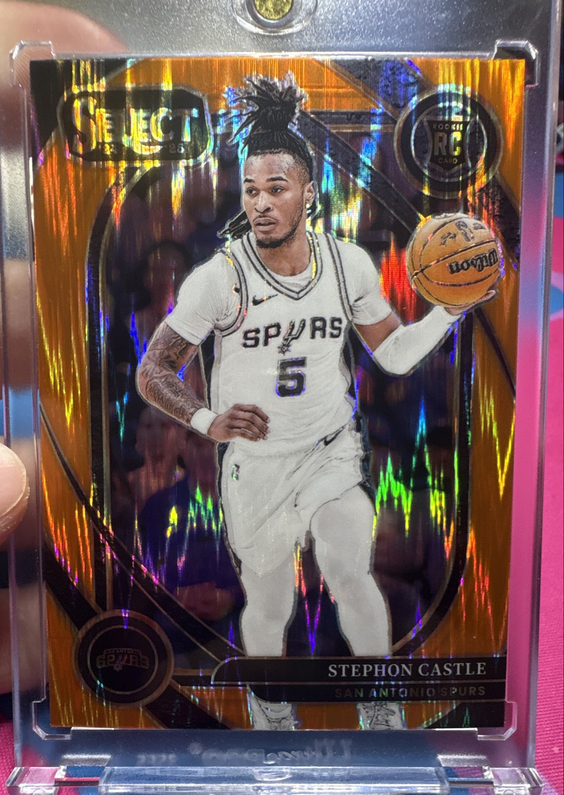 2024-25 Panini Select - Courtside Stephon Castle #292 Orange Flash Prizm (RC)