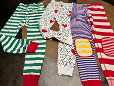 Hanna Andersson Pajama Pants Mixed Lot Girls 5 Organic Stripe Floral Hearts