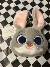 New Disney ZOOTOPIA Plush JUDY Keychain ZIPPER POUCH Key Ring PURSE CHARM Wallet