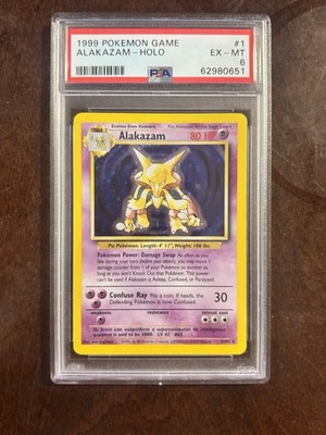 Wizards of the Coast 1999 Pokemon Base Set Alakazam Holo 1/102 PSA 6
