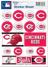 MLB Cincinnati Reds Vinyl Sticker Sheet, 5" X 7"