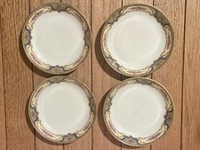 Antique Elite Works Limoges Blue Yellow Roses GOLD Trim Bowls RARE  PERFECT 