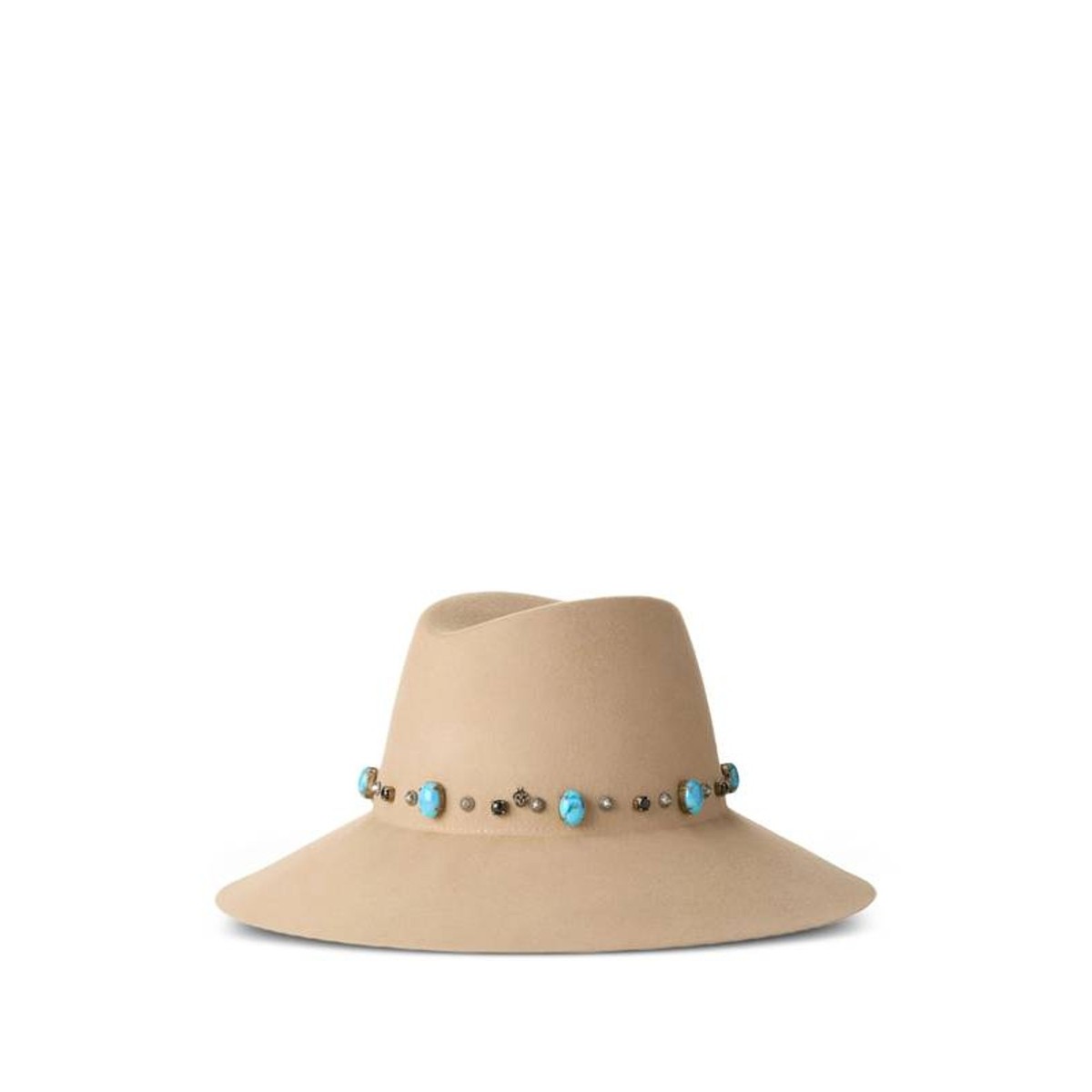 NEW MAISON MICHEL kate hat stone & studs on wool felt hat in beige onyx Hats off to Kate – Luxtore main image 4