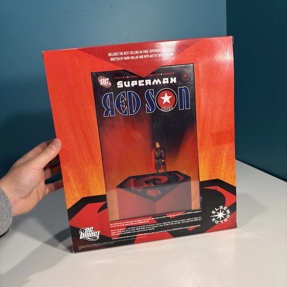 Boneco de ação 2008 DC Direct Elseworlds MISB Red Son caixa conjunto completo - Imagem 4 de 4