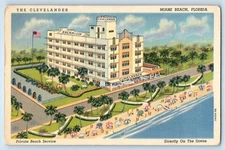 1940 Miami Beach Florida Postcard The Clevelander Private Beach Service Building