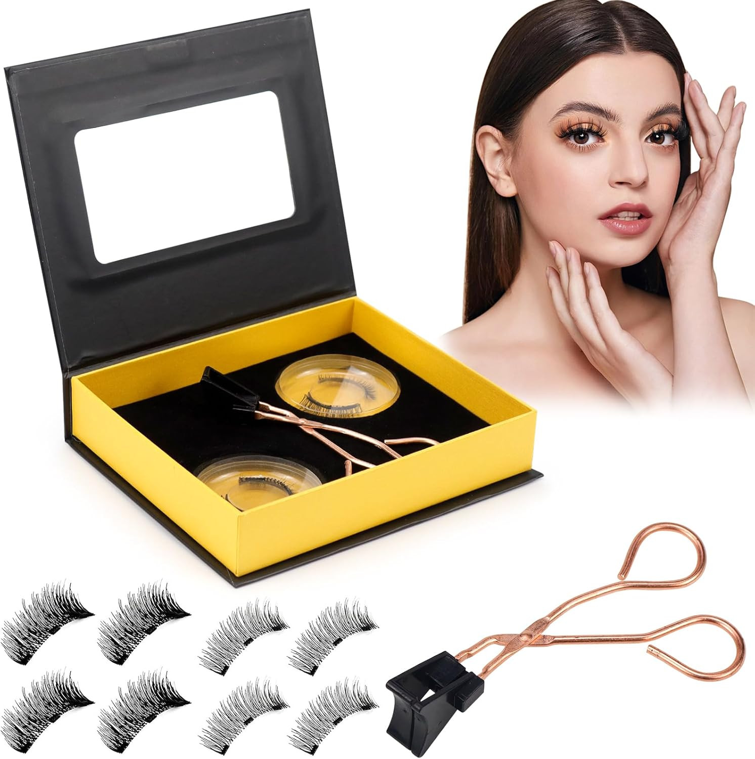 Faux Cils Magnétiques Réutilisables sans Colle pour un Regard Intense
