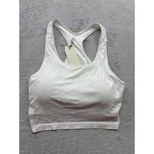 CALIA by Carrie Underwood Womens 2X Seamless Ribbed Bralette Tank Top Pure White