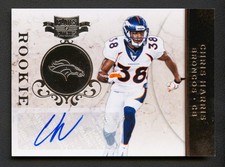 CHRIS HARRIS JR 2011 PLATES & PATCHES SILVER AUTO AUTOGRAPH ROOKIE RC /50