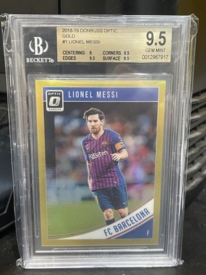 2018-19 Donruss Optic Gold Lionel Messi #1 03/10 BGS 9.5 POP 1 FC Barcelona