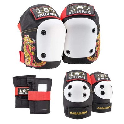 187 Killer Pads 6 Pack Skateboarding Pad Set Caballero Dragon