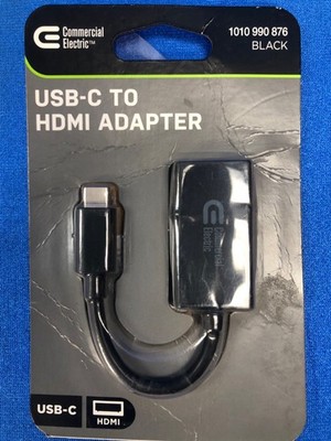 Commercial Electric USB-C to HDMI Adapter - 4K UHD - Gray/Black