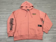 Billabong Drop In Zip Hoodie Fleece Sweatshirt Mens Size Medium Pink LS 59