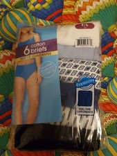 6 Pair Fruit of the Loom Cotton Briefs Size 7/L Breathable Eversoft WP285