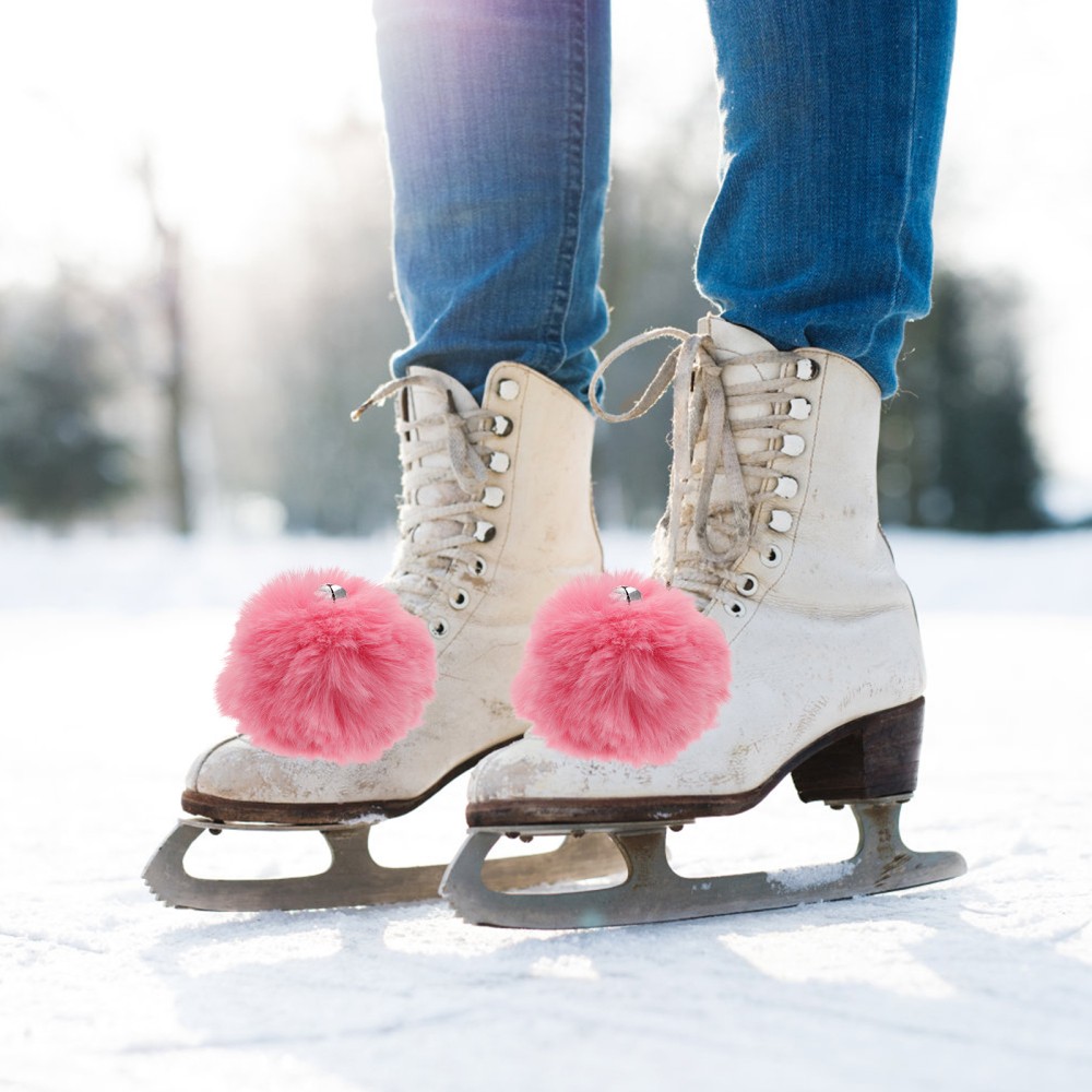 APL 2 Paia Lacci per Pattini Bambini Decorazioni per Scarpe Tie on Pattini a rotelle Pom
