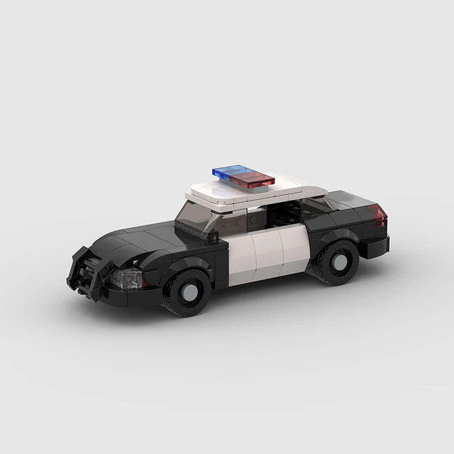 MOC LEGO Car: Ford Crown Victoria Police Car Building Blocks Set (203 Pcs)