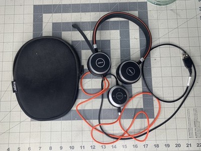 Jabra Evolve 40 Stereo USB Headset HSC017 w/ENC010 Adapter W/Carry
